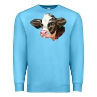 Ocean Blue holstein calf face Premium Sweatshirt - LillyAllenDesigns
