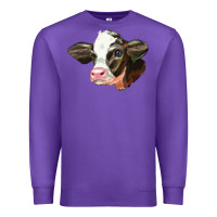 Purple holstein calf face Premium Sweatshirt - LillyAllenDesigns