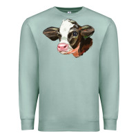 Seafoam holstein calf face Premium Sweatshirt - LillyAllenDesigns