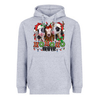 Heather Grey ho ho ho heifer christmas heifers Heavyweight Hoodie - Jasminsmagicworld