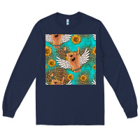 Navy rock n roll hands seamless pattern Long Sleeve Tee - HRA Design Shop