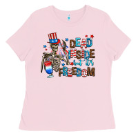 Bubblegum Pink dead inside but its freedom Ladies Tee - AdoDesignShop