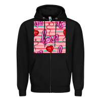 Black valentines day heart and love balloons seamless pattern Zipper Hoodie - BundleAndBundleShop