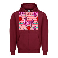 Burgundy valentines day heart and love balloons seamless pattern Zipper Hoodie - BundleAndBundleShop