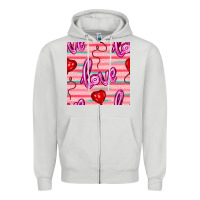 Valentines Day Heart And Love Balloons Seamless Pattern Zipper Hoodie | Teevron