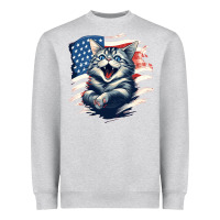 Heather Grey cat1 Heavyweight Sweatshirt - Unal Design