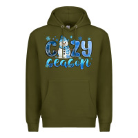 Army Green cozy season Premium Hoodie - MaliasSmallBusiness