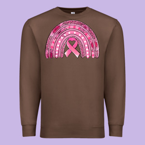 Breast Cancer Awareness Rainbow Premium Sweatshirt Designed By Jasminsmagicworld