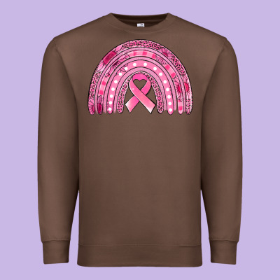 Breast Cancer Awareness Rainbow Premium Sweatshirt Designed By Jasminsmagicworld