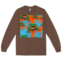Chestnut funny frogs seamless pattern Long Sleeve Tee - HRA Design Shop