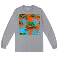 Heather Grey funny frogs seamless pattern Long Sleeve Tee - HRA Design Shop