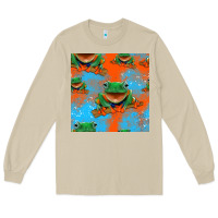 Mushroom funny frogs seamless pattern Long Sleeve Tee - HRA Design Shop