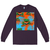 Plum funny frogs seamless pattern Long Sleeve Tee - HRA Design Shop