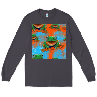 Smoke funny frogs seamless pattern Long Sleeve Tee - HRA Design Shop
