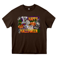Chocolate Brown happy halloween koala Heavy Core Tee - LillyAllenDesigns