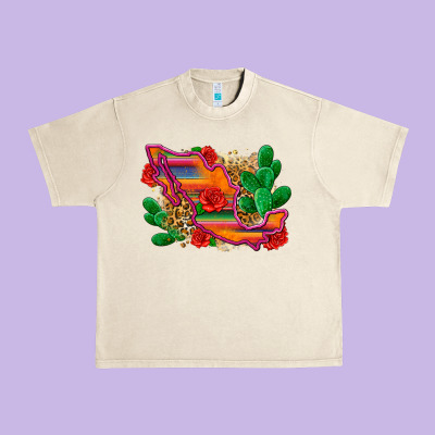 Mexico Map Urban Heavy Tee Designed By Zillion Design Studio