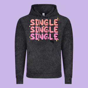 Single Single Single Af Vintage Hoodie Designed By Maliassmallbusiness