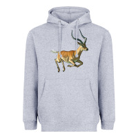 Heather Grey Impala Antelope Illustrations Heavyweight Hoodie - LillyAllenDesigns