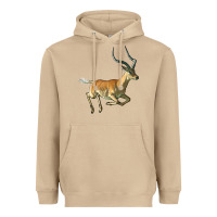 Mushroom Impala Antelope Illustrations Heavyweight Hoodie - LillyAllenDesigns