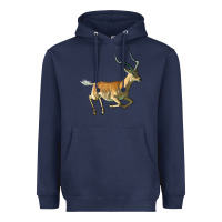 Navy Impala Antelope Illustrations Heavyweight Hoodie - LillyAllenDesigns