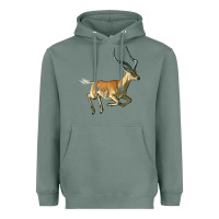 Sage Impala Antelope Illustrations Heavyweight Hoodie - LillyAllenDesigns