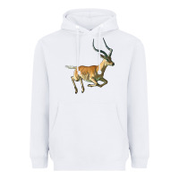White Impala Antelope Illustrations Heavyweight Hoodie - LillyAllenDesigns