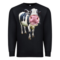 Black Cute Holstein Premium Sweatshirt - LillyAllenDesigns