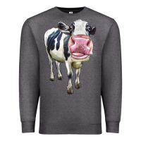 Charcoal Heather Cute Holstein Premium Sweatshirt - LillyAllenDesigns