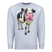Heather Grey Cute Holstein Premium Sweatshirt - LillyAllenDesigns