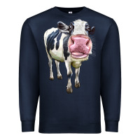 Navy Cute Holstein Premium Sweatshirt - LillyAllenDesigns