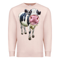 Pale Pink Cute Holstein Premium Sweatshirt - LillyAllenDesigns