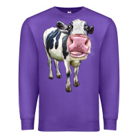 Purple Cute Holstein Premium Sweatshirt - LillyAllenDesigns