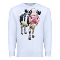 White Cute Holstein Premium Sweatshirt - LillyAllenDesigns