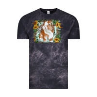 Cloud Black Bunny With Flower Leopard Vintage Tee - RanaPortraitStore