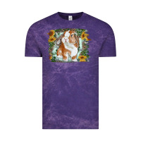 Cloud Purple Bunny With Flower Leopard Vintage Tee - RanaPortraitStore