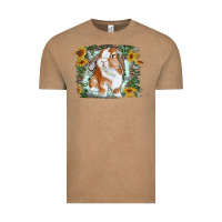 Vintage Coffee Bunny With Flower Leopard Vintage Tee - RanaPortraitStore
