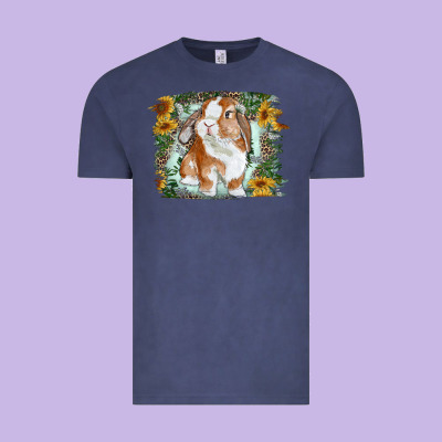 Vintage Tee Bunny With Flower Leopard