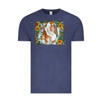 Vintage Denim Bunny With Flower Leopard Vintage Tee - RanaPortraitStore