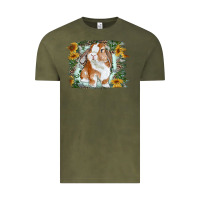 Vintage Olive Bunny With Flower Leopard Vintage Tee - RanaPortraitStore