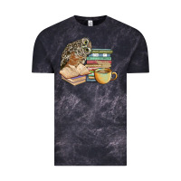 Cloud Black owl and books Vintage Tee - BarkalooDesign