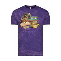 Cloud Purple owl and books Vintage Tee - BarkalooDesign