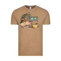 Vintage Coffee owl and books Vintage Tee - BarkalooDesign