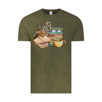 Vintage Olive owl and books Vintage Tee - BarkalooDesign