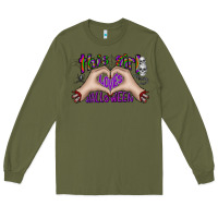 Army Green this girl loves halloween Long Sleeve Tee - CowhideDigitalArt