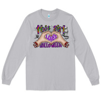 Moon Dust this girl loves halloween Long Sleeve Tee - CowhideDigitalArt