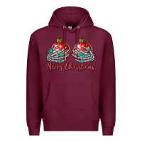 Burgundy merry christmas Premium Hoodie - MaliasSmallBusiness