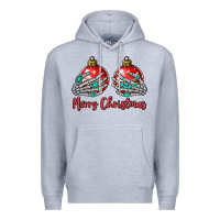 Heather Grey merry christmas Premium Hoodie - MaliasSmallBusiness
