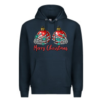 Navy merry christmas Premium Hoodie - MaliasSmallBusiness