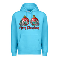 Ocean Blue merry christmas Premium Hoodie - MaliasSmallBusiness