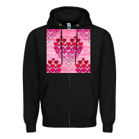 Black valentines day hearts seamless pattern Zipper Hoodie - BundleAndBundleShop
